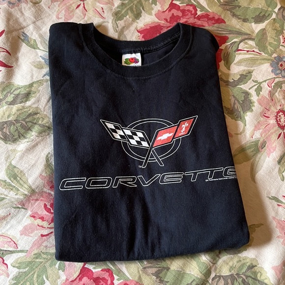 Vintage CORVETTE Size Large Race-Flags Logo Graphic Cotton Longsleeve TeeShirt - Picture 13 of 13